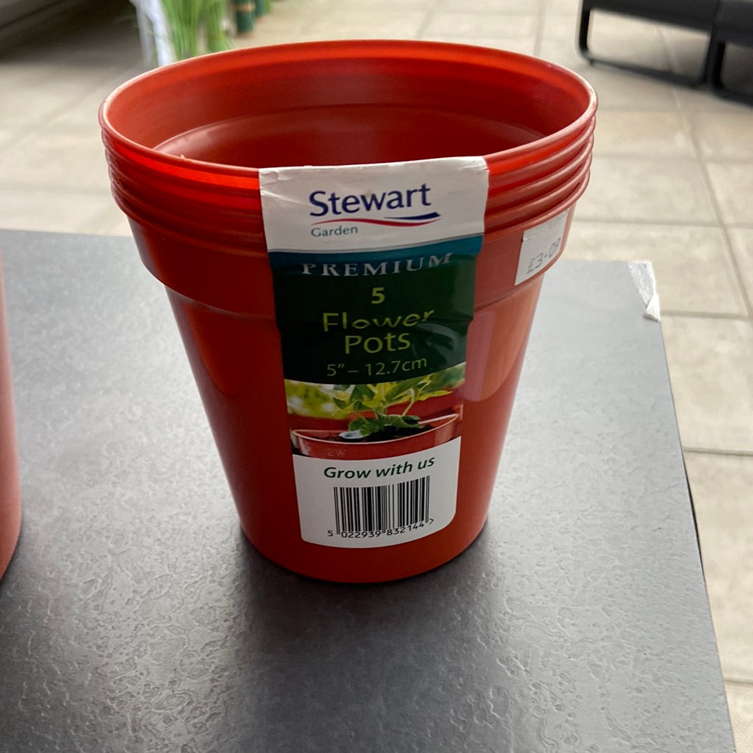 5 Flower Pots 5" Silversprings Garden C