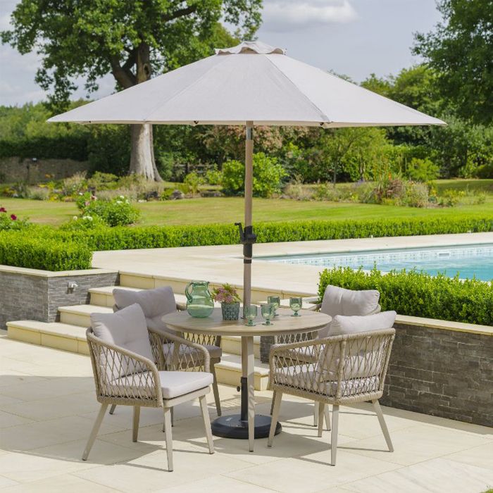 Sarasota Seat Round Dining Set With Parasol